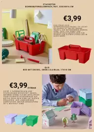 IKEA Prospekt Seite 2: Farbenfrohe stapelbare Boxen mit Deckel €3,99, GLIS Box mit Deckel, Grün Lila/Blau €3,99