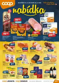 Coop leták | Jednota/Konzum Strana 1: Gambrinus Patron 12 €19,90, Sendvičový nářez se sýrem €15,90
