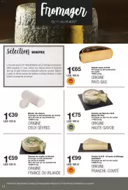 Catalogue Monoprix page 12: Bûche de chèvre €1,39, ONETIK Tomme de vache et brebis €1,59