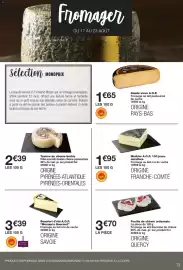 Catalogue Monoprix page 13: ORITIK Tomme de chèvre-brebis €2,39, Feuille de chèvre artisanale €3,70