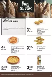 Catalogue Monoprix page 15: Cœur quiche chèvre courgette tomate €4,00, Croissant pur beurre €2,90