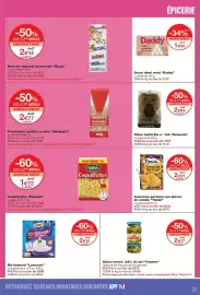 Catalogue Monoprix page 23: Daddy Sucre demi rond €1,45, Delverde Pâtes fusilli Bio €2,69
