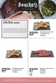 Catalogue Monoprix page 8: Brochettes de bœuf à l'échalote €22,90, Faux-filet €21,90