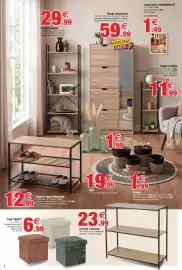 Catalogue Bazarland page 2: Etagère échelle €11,99, Console 3 niveaux €23,99