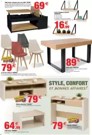 Catalogue Bazarland page 4: ELINA Table basse relevable avec son coffre €69,00, ROUNDY Console €79,00