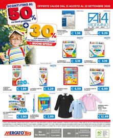 Volantino Mercatò Big Pagina 8: Album disegno Fabriano FA/4 €5,29, Pastelli Giotto StilNovo €6,99