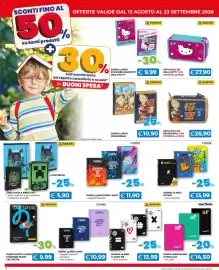 Volantino Mercatò Big Pagina 4: Diario datato 12 mesi standard Panini Calciatori €9,99, Linea scuola Minecraft €5,90