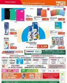 Volantino Mercatò Extra Pagina 20: Quaderno maxi monocromocento Pigna €1,29, Penna Frixion Ball cancellabile Pilot €3,29