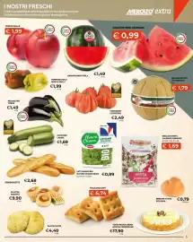 Volantino Mercatò Extra Pagina 5: Angurie mini crimson €0,99, Melone Mantovano I.G.P. €1,79