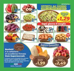 Volantino DEM Pagina 9: Funghi champignon affettati €1,79, Patate del Lazio €1,79