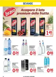 Volantino Metro Pagina 14: Acqua naturale frizzante Elite San Benedetto €0,35, Millennium Water San Benedetto €0,33