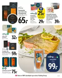 Føtex tilbudsavis Side 19: Princip Tunsteak, rejer eller Gambas pil pil €59,00, Salling Lakse- eller torskefars €32,00