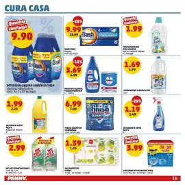 Volantino PENNY Pagina 16: Detersivo liquido lavatrice Dash classico, salva colore €9,90, Finish Quantum Powerball €6,99