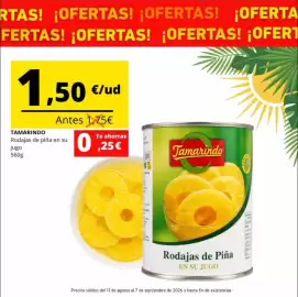 Folleto Tu Trébol Hipermercados Página 1: Tamarindo - rodajas de piña en su jugo €1,50