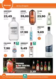 Volantino GrosMarket Pagina 36: Smirnoff Red vodka €9,49, Ginepraio Gin organic €23,49