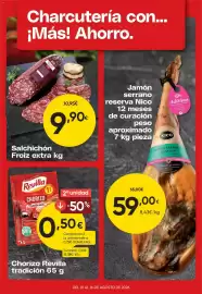 Folleto FROIZ semana 33 Página 1: Froiz salchichón extra €9,90, Revilla chorizo tradición €0,50