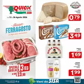 Volantino Quick Sisa Pagina 1: Gran Formaggio Italiano €0,79, Algida Cornetto vari gusti €3,49