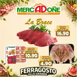 Volantino MercADone Pagina 6: Amadori spiedino ricetta rustica €10,90, Tagliata bovino adulto €16,90