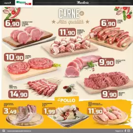 Volantino SpesaPiù Supermercati Pagina 2: Pollo filetto braciolette prosciutto/formaggio €11,90