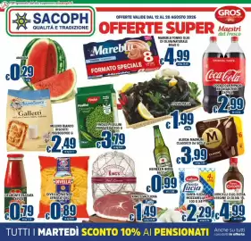 Volantino Sacoph Pagina 1: Coca-Cola Bipack €2,99, Del Monte passata €0,79