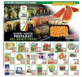 Volantino Top Supermercati Pagina 7: Ortopronto zucchine julienne €1,59, Madama Oliva Olive nere den. condite €2,49