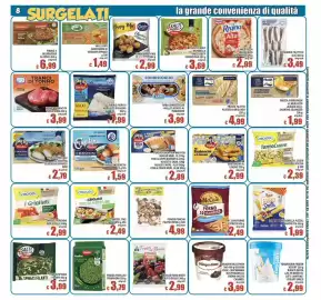 Volantino Top Supermercati Pagina 8: Findus Fish Bar Fish Burger Merl. XL €2,89, Orogel i Grigliati peperoni arrostiti €2,99