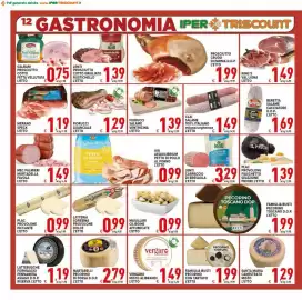 Volantino Iper Triscount Pagina 12: Plac provolone piccante €0,99, Mec Palmieri Mortadella Favola L'Etto €1,49