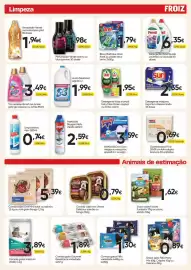 Folheto Froiz Página 7: Detergente máquina loiça Sun clássico limão €2,35, Comida gatos Félix €1,30