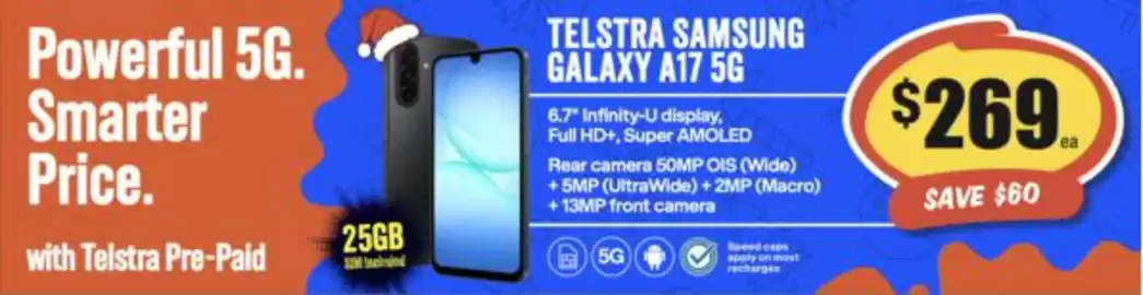 CORNETTS catalogue week 33 Page 4: Telstra Samsung Galaxy A17 5G €269,00