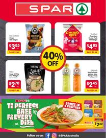 Spar catalogue week 33 Page 12: Red Rock Deli Chips €3,85, Cadbury Cherry Ripe €4,85