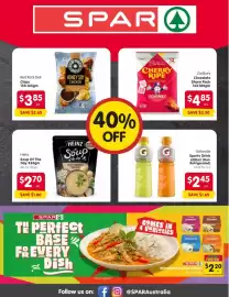 Spar catalogue week 33 Page 12: Red Rock Deli Chips €3,85, Cadbury Cherry Ripe €4,85