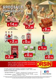 Volantino Orsini Market Pagina 12: Birra Ichnusa €2,45, Spiedoni misti €7,99