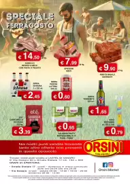 Volantino Orsini Market Pagina 12: Birra Ichnusa €2,45, Spiedoni misti €7,99