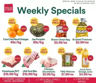 WHOLEFARMS catalogue week 33 Page 1: Cara Cara Navel Oranges €0,49, Porterhouse (NY) €15,99
