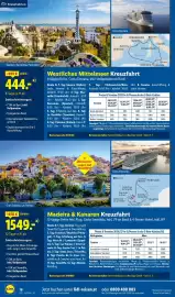 Lidl Reisen Prospekt Seite 18: Westliches Mittelmeer Kreuzfahrt €444,00, Madeira & Kanaren Kreuzfahrt €1.549,00