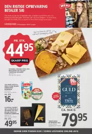 MENY tilbudsavis uge 33 Side 8: ULVEDAL Gouda Chili 50+, Maasdam 45+ eller Cheddar Orange €44,95