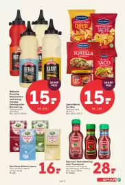 SPAR tilbudsavis uge 33 Side 18: Bähncke Dressing €15,00, Karolines Køkken Sauce €16,00