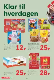 SPAR tilbudsavis uge 33 Side 2: Danonino eller Actimel €12,00, Kinder Mælkesnitte €25,00