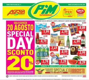 Volantino Pim Supermercati Pagina 1: Acqua di Nepi effervescente naturale €2,79, Anguria €0,29