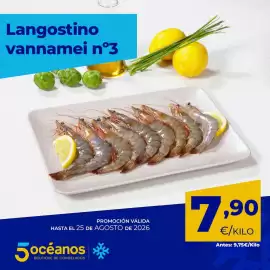 Catálogo 5 Océanos Página 4: Langostino vannamei n3 €7,90