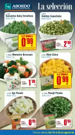 Folleto Abordo Página 2: Maiz dulce €1,35, Guisantes baby extrafinos €1,24