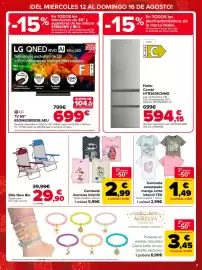 Folleto Carrefour Página 7: Camiseta licencias infantil €2,99, Silla New Rio €29,90