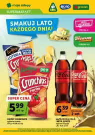 Groszek gazetka | Supermarket Strona 1: NAPÓJ COCA COLA, FANTA, SPRITE €6,39, Chipsy Crunchips €5,99