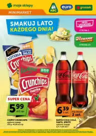 Groszek gazetka | Minimarket Strona 1: Napój Coca Cola, Fanta, Sprite €6,39, Chipsy Crunchips €5,99