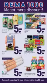 REMA 1000 tilbudsavis uge 34 Side 1: Gulerødder €5,00, Danone Danette budding eller Danonino yoghurt €5,00