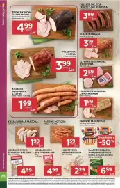 Stokrotka Market gazetka tydzień 33 Strona 8: Kiełbasa wiejska Wolarek €3,99, Szynka Chrzanowska Manufaktura Wędlin €4,99