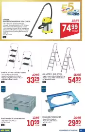 Metro Flugblatt Seite 49: Kärcher Nass-Trockensauger WD 3 S V-17/4/20 €74,99, Alu-Leiter 4- od. 5-stufig €54,99
