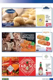 Metro Flugblatt Seite 11: Argeta Aufstrich €2,99, Mc Ilhenny Tabasco-Sauce €9,99