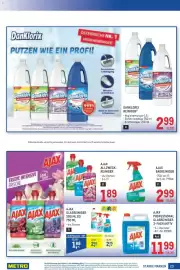 Metro Flugblatt Seite 23: Ajax Professional Glasreiniger 3-fach aktiv €11,99, Ajax Glasreiniger €1,88