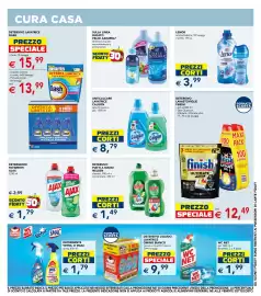 Volantino Esselunga Pagina 18: Detersivo lavastoviglie Finish €12,49, Detergente pavimenti Ajax €1,79